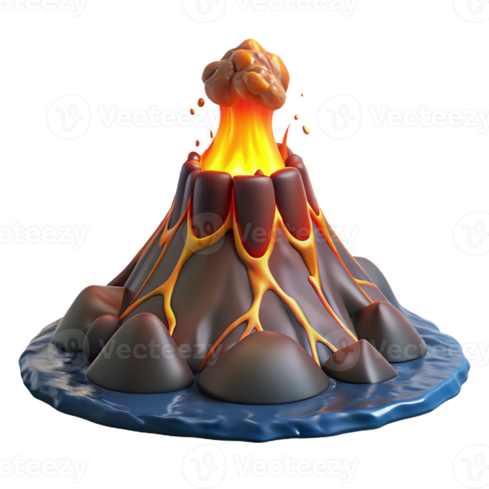 beautiful abstract An underwater volcano erupting, molten lava mixing with the water, dramatic, apocalyptic style high resolution png