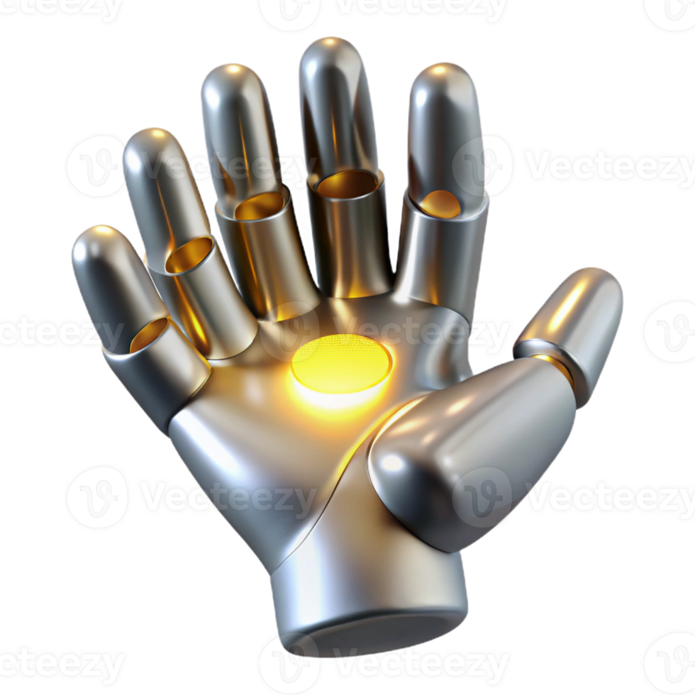 impressive modern A sleek, silver nanobot swarm forming the shape of a human hand, illuminated by a single ray of golden light, rendered in a hyperrealistic style original png