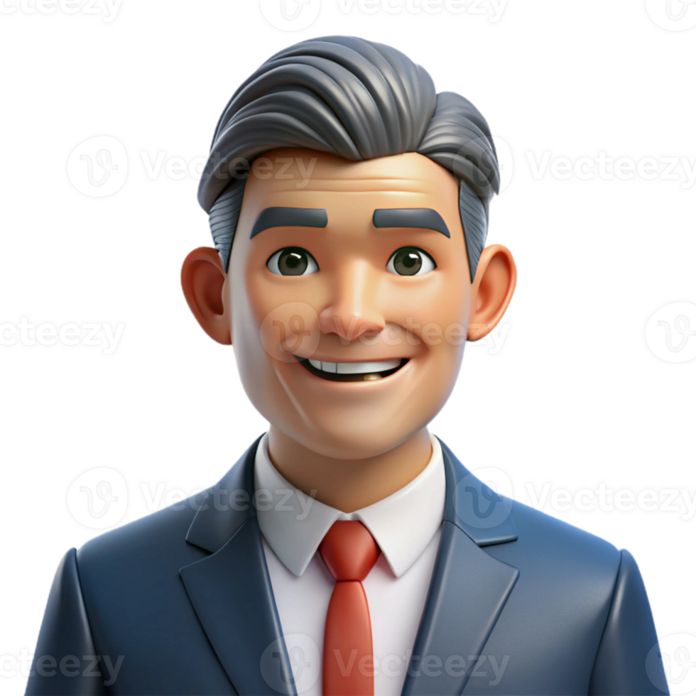 dramatic creative Portrait of a charismatic politician with a confident smile and a sharp suit, lit by the flash of news cameras, in a political portrait style genuine png
