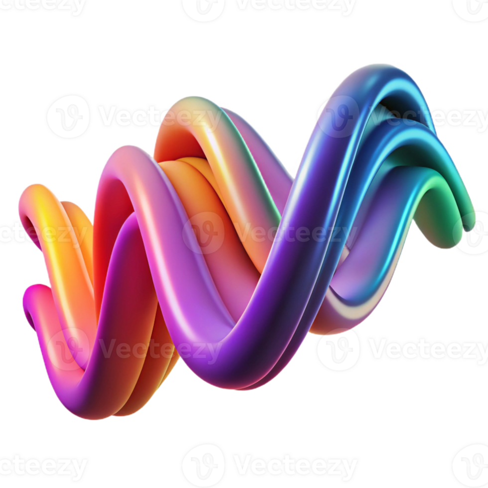 beautiful abstract An abstract representation of sound waves, visualized as undulating ribbons of color, with a dynamic lighting scheme and a smooth, glossy finish. Kinetic art style professional png