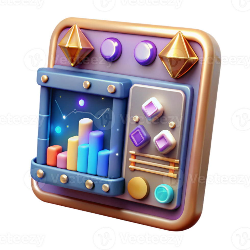stunning modern Cyberpunk Data Display Panel Isolated for Digital Illustrations high quality png