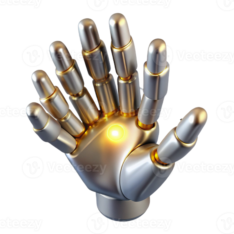 extraordinary artistic A sleek, silver nanobot swarm forming the shape of a human hand, illuminated by a single ray of golden light, rendered in a hyperrealistic style high quality png