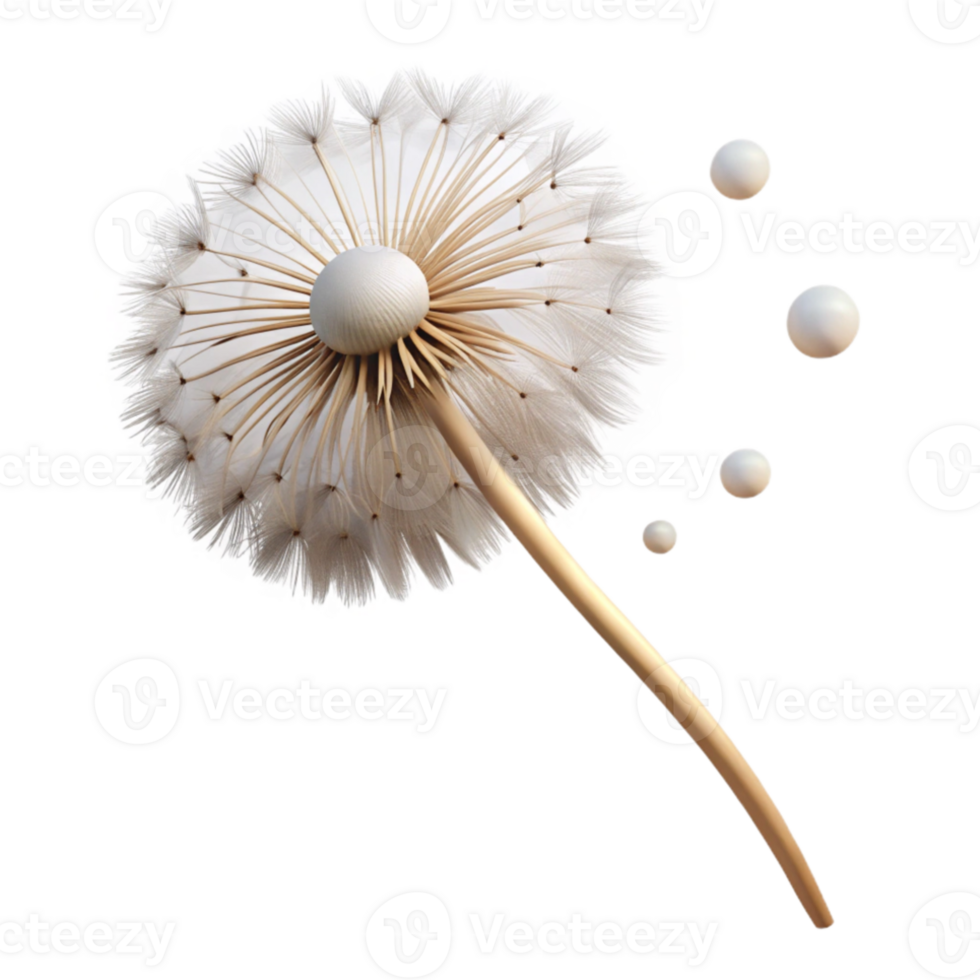 dramatic abstract A delicate dandelion seedhead, caught in a gentle breeze, ethereal lighting, soft focus high resolution png