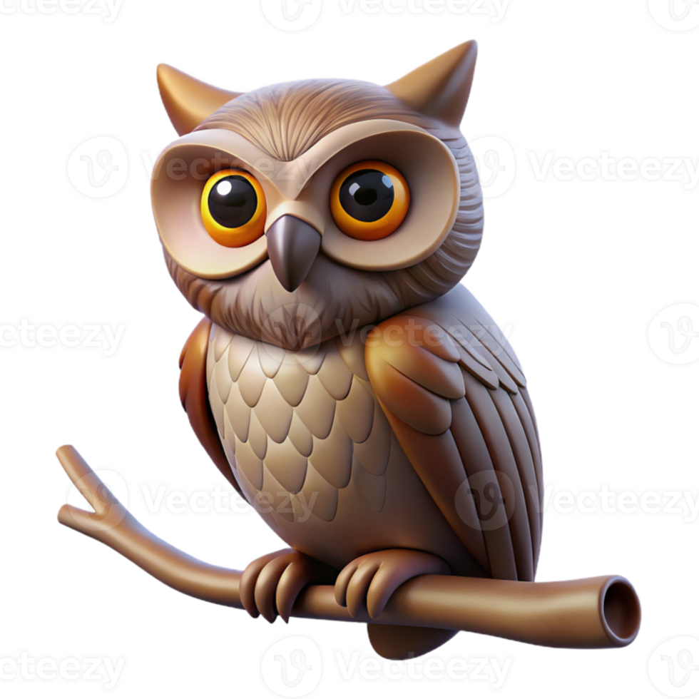 magnificent creative A wise old owl perched on a gnarled branch, chiaroscuro lighting, realistic style authentic png