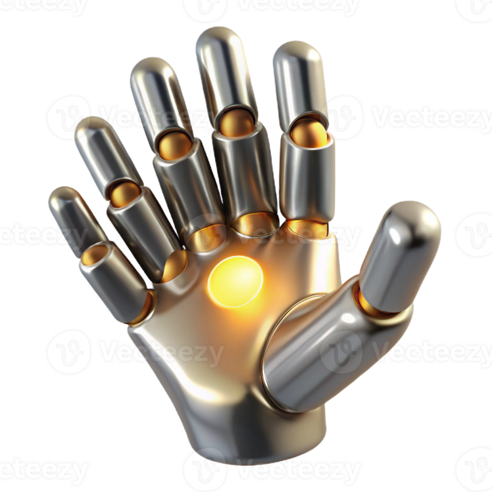stunning contemporary A sleek, silver nanobot swarm forming the shape of a human hand, illuminated by a single ray of golden light, rendered in a hyperrealistic style exclusive png