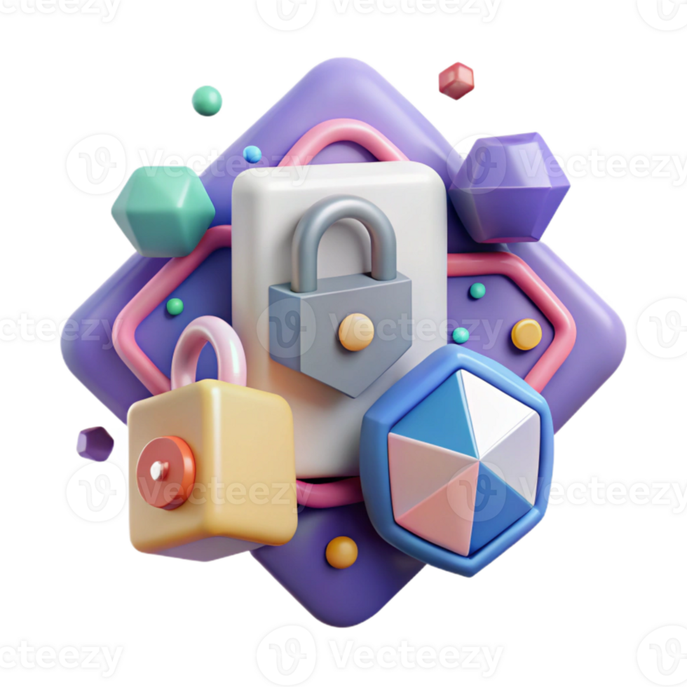 serene rustic Cybersecurity Icon Cutout for Online Security or Data Protection png