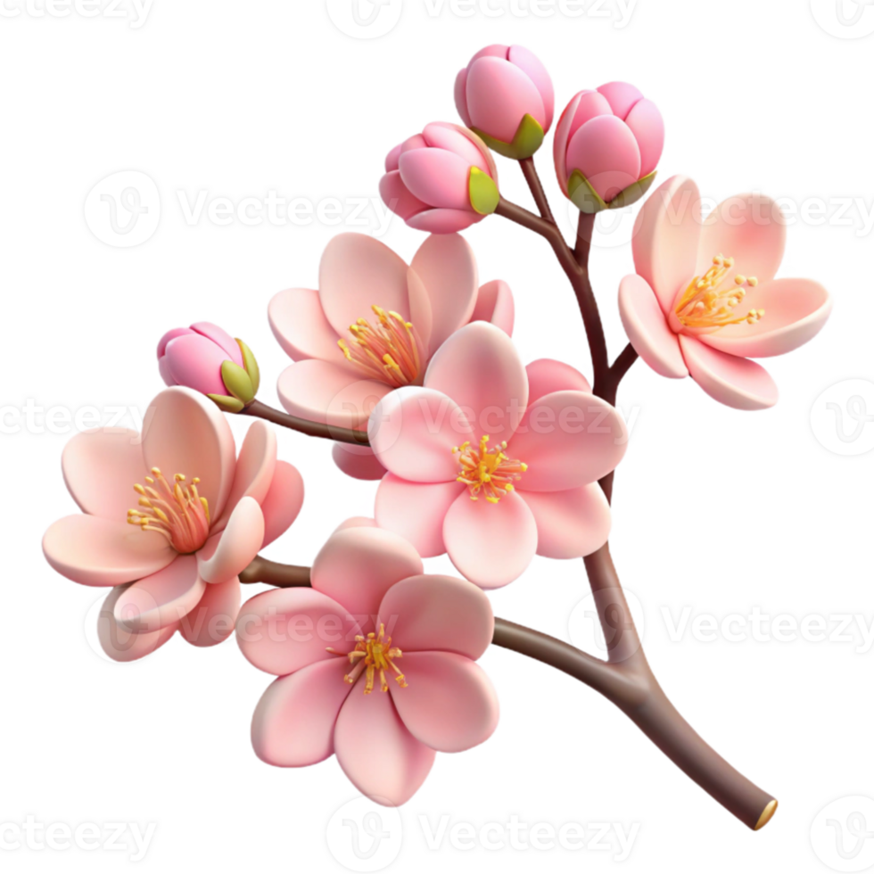 elegant classic A single branch covered in cherry blossoms, delicate pink, spring scene, serene genuine png