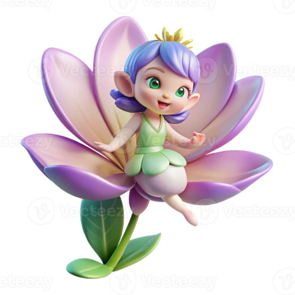 stunning vintage A mischievous pixie, with iridescent wings, hovering over a blooming flower, soft lighting, whimsical style original png