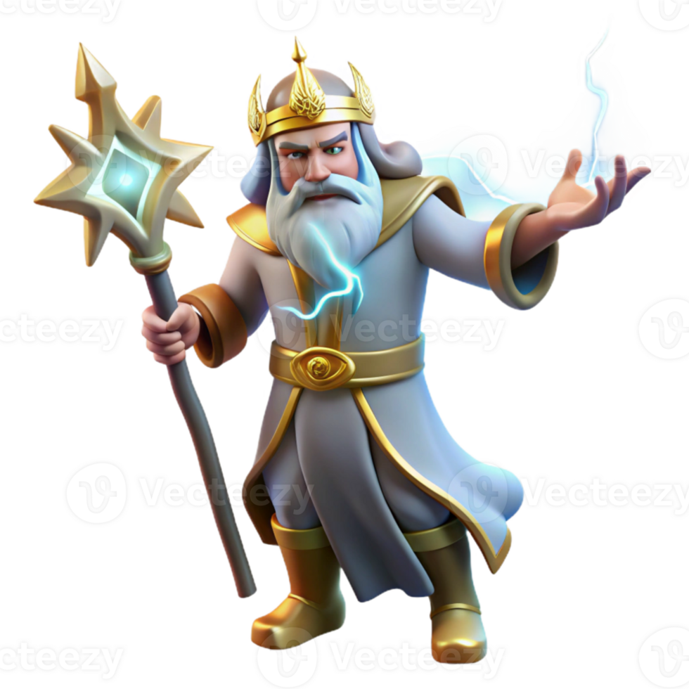 elegant abstract A powerful Slavic deity Perun, wielding a lightning bolt, surrounded by swirling winds, illuminated by flashes of lightning. Slavic folklore style high quality png