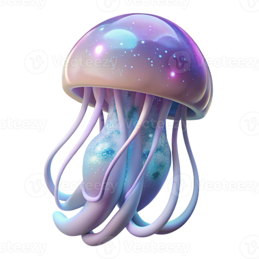 vibrant rustic A colossal, bioluminescent jellyfish drifts through a nebula of swirling pastel colors, its tentacles trailing stardust. Art Nouveau style, soft ethereal lighting premium png