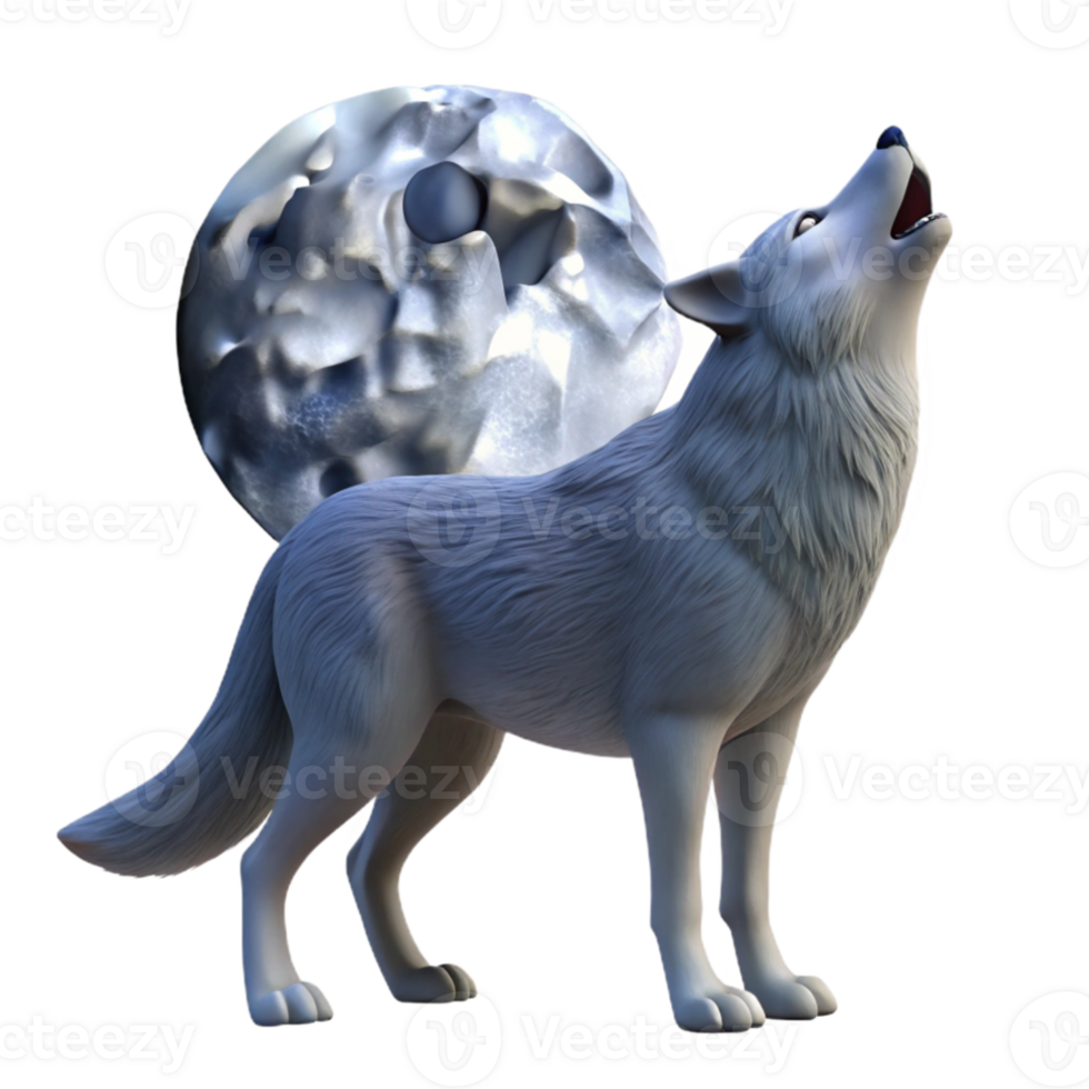 extraordinary minimalist A solitary wolf howling at the moon, snowy mountain setting, moonlight, realistic style genuine png