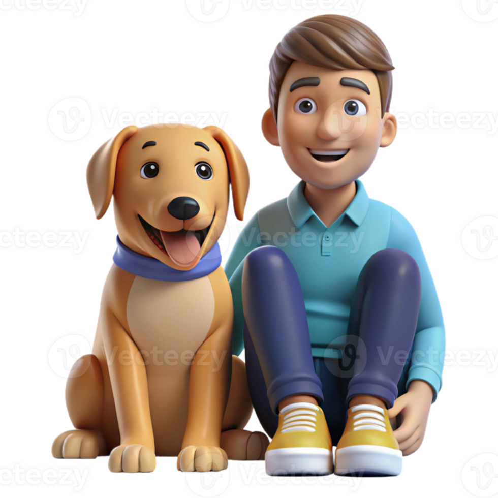 dramatic contemporary A loyal dog sitting patiently by its owner's side, with warm, natural lighting, in a heartwarming, family portrait style high resolution png