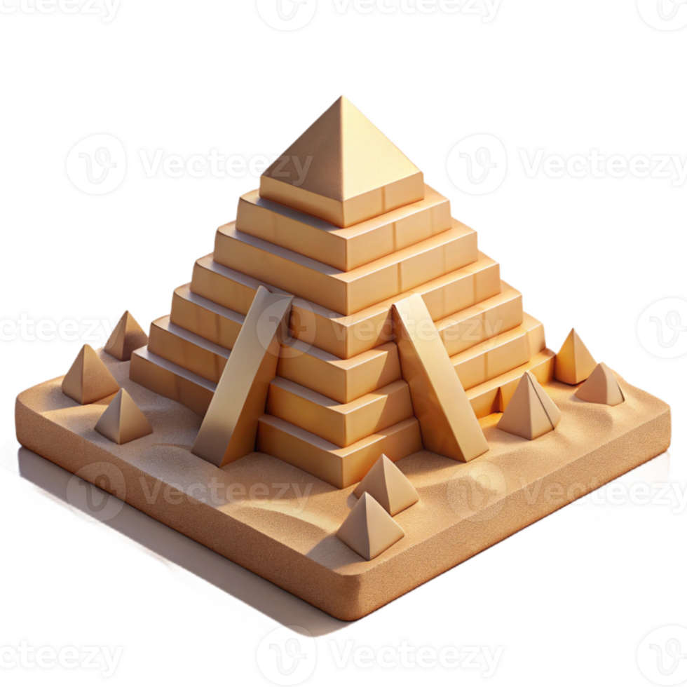 serene traditional Egyptian pyramid, colossal stone structure, desert landscape, midday sun lighting, ancient architecture professional png