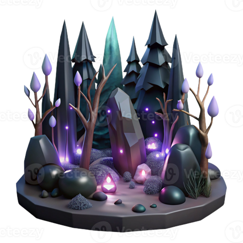 elegant creative Dark Forest Scene Transparent for Horror Projects genuine png