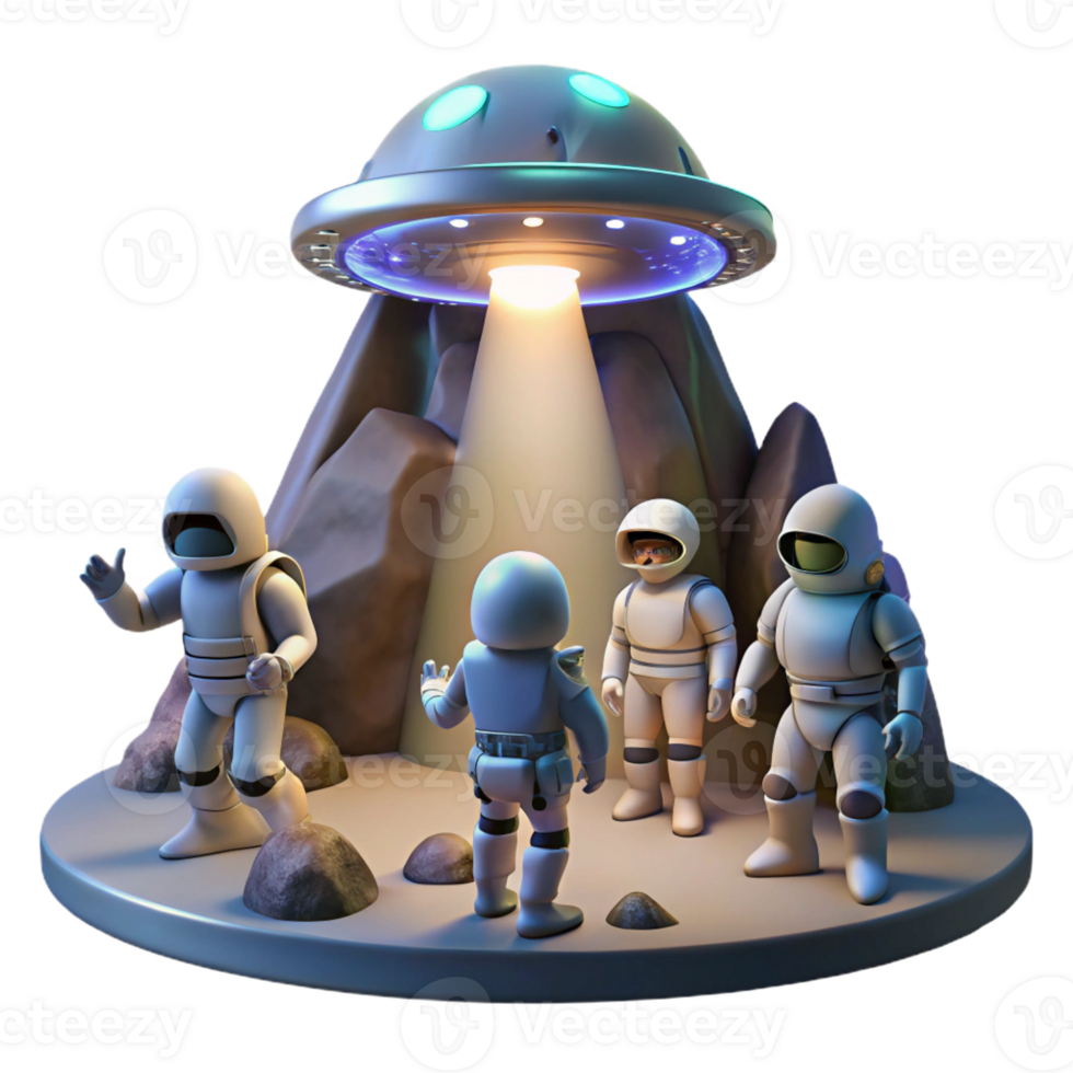 impressive minimalist A group of astronauts planting a flag on an alien planet, epic scale, heroic pose exclusive png