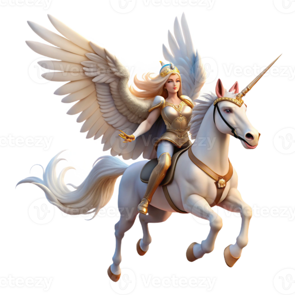 extraordinary traditional A graceful Valkyrie riding a winged horse, carrying a fallen warrior to Valhalla. Dramatic sky, dynamic pose. Romantic style detailed png