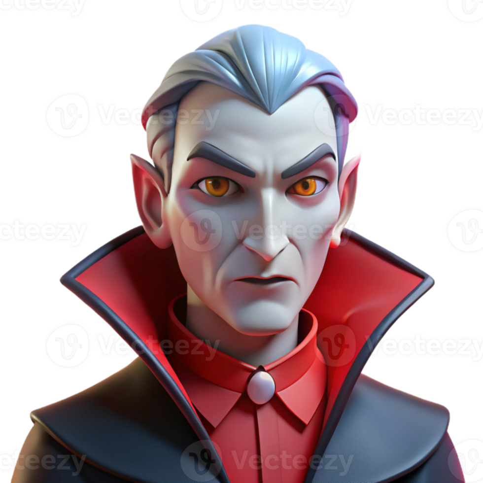 dramatic minimalist Portrait of a regal vampire with pale skin, piercing red eyes, and elegant attire. Dark, gothic lighting genuine png