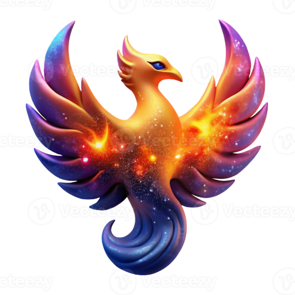 extraordinary traditional A nebula forming in the shape of a phoenix. Cosmic, vibrant, ethereal lighting high resolution png