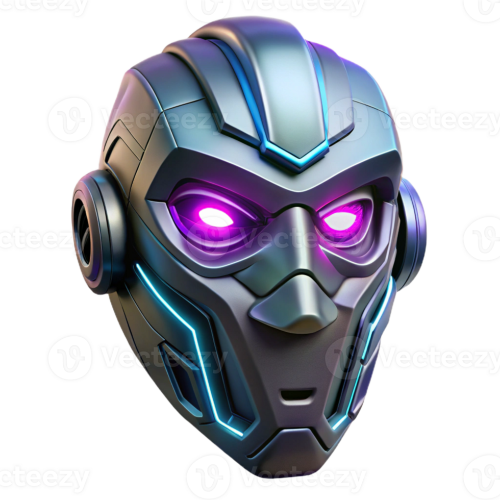 impressive creative A futuristic mask with glowing LED lights, intricate design, cyberpunk aesthetic high resolution png