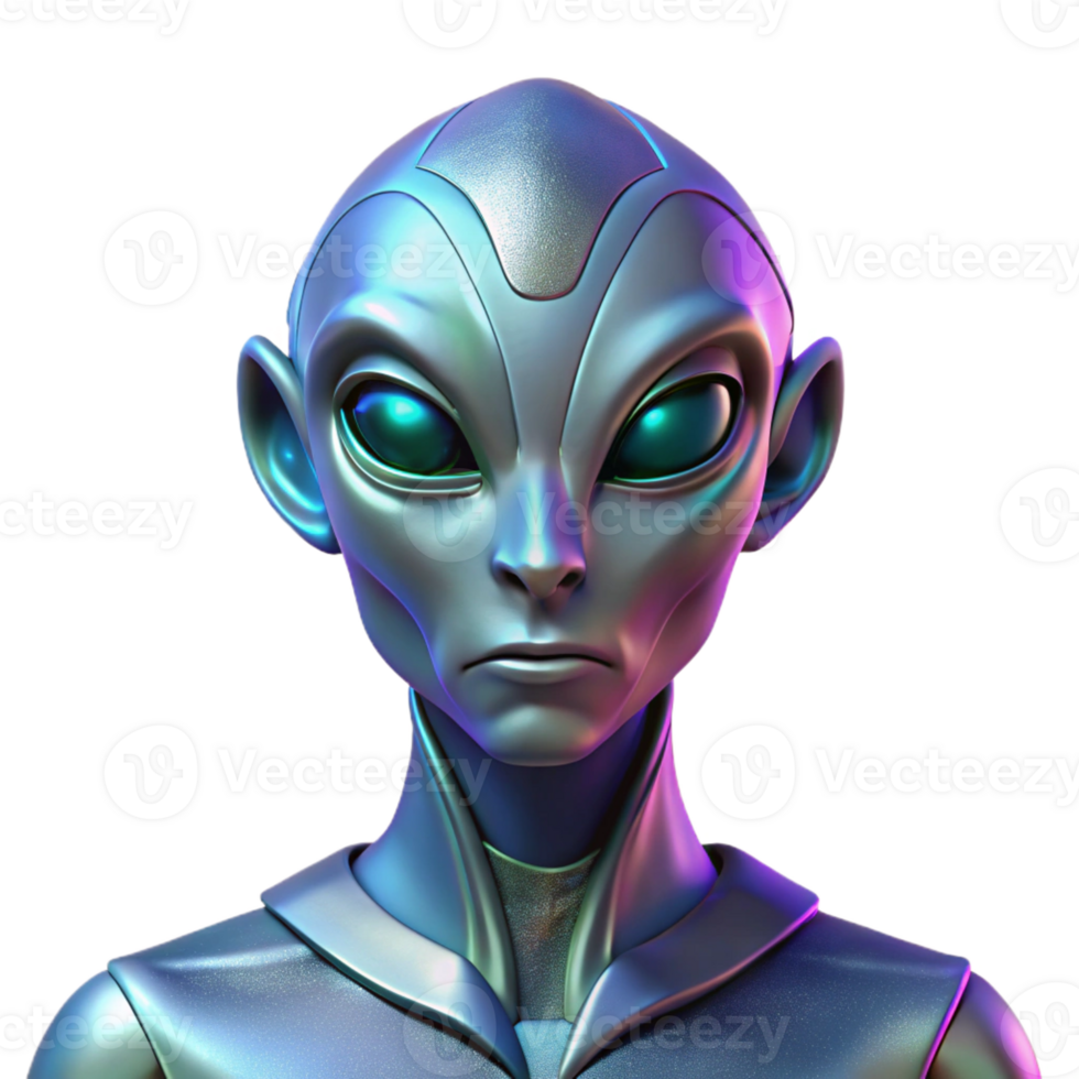 beautiful rustic A portrait of an alien with iridescent skin and multifaceted eyes. Art deco, symmetrical, dramatic lighting authentic png