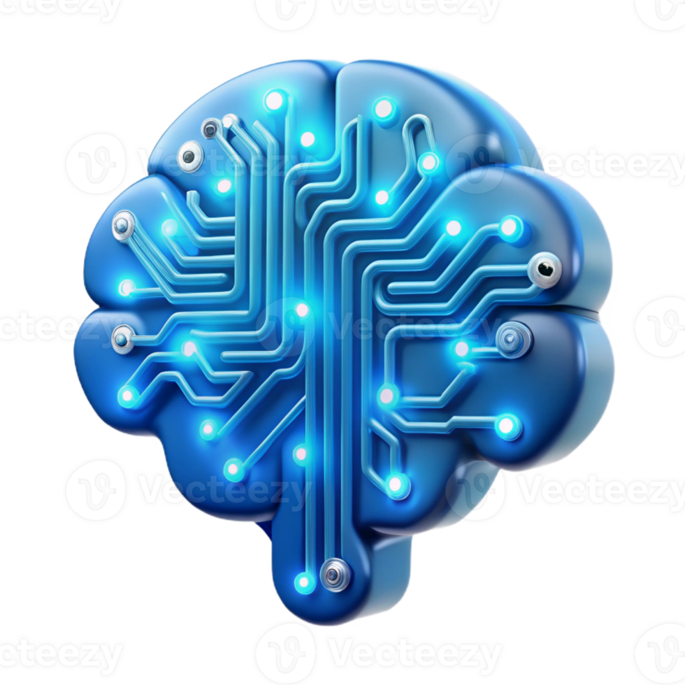 beautiful creative A glowing circuit board forming the shape of a human brain, artificial intelligence concept, dark background detailed png