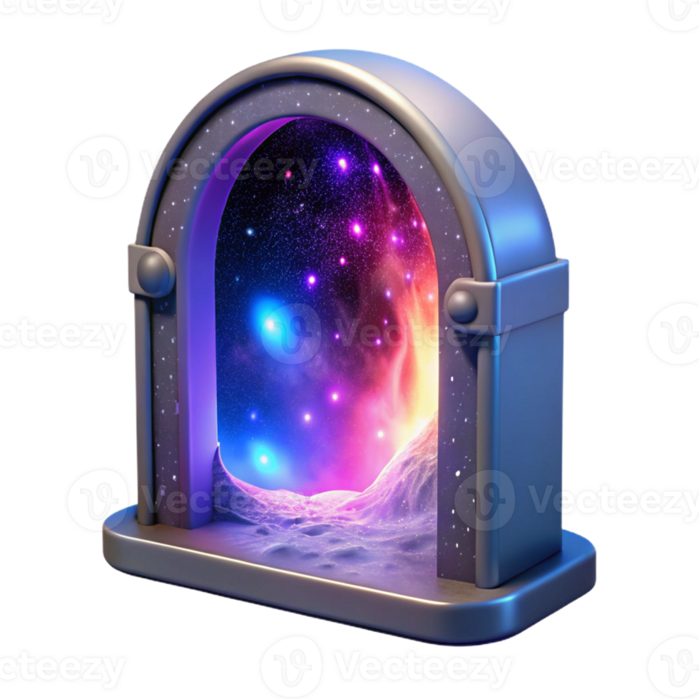 extraordinary artistic A magical portal opening to a galaxy filled with nebulae, vibrant cosmic colors, science fiction style genuine png