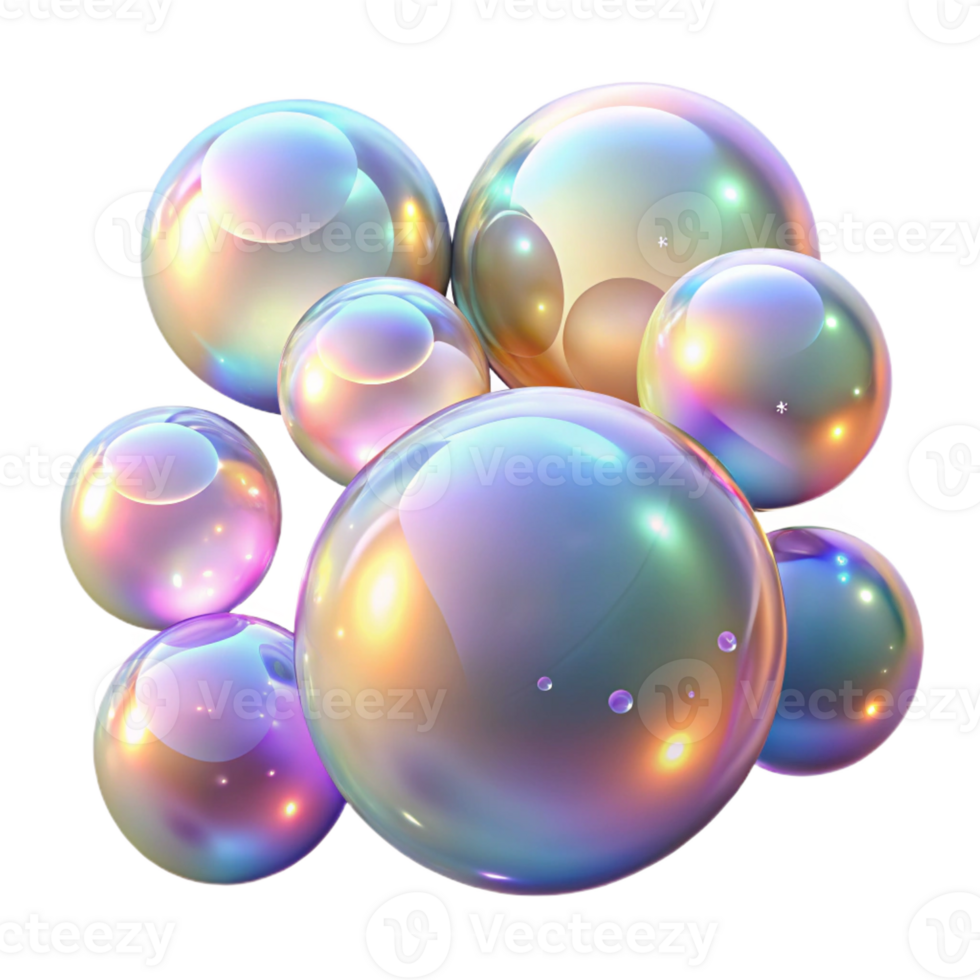 serene artistic A field of shimmering, iridescent bubbles, illuminated by a bright, celestial light, with a magical, ethereal feel high resolution png