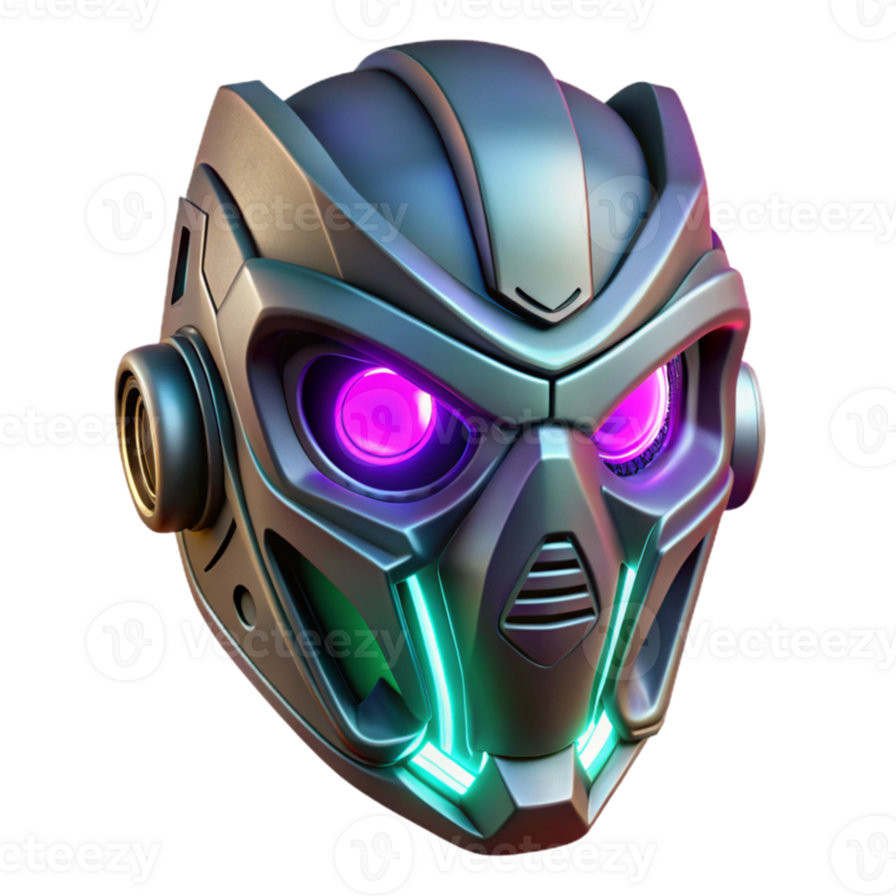 extraordinary abstract A futuristic mask with glowing LED lights, intricate design, cyberpunk aesthetic original png