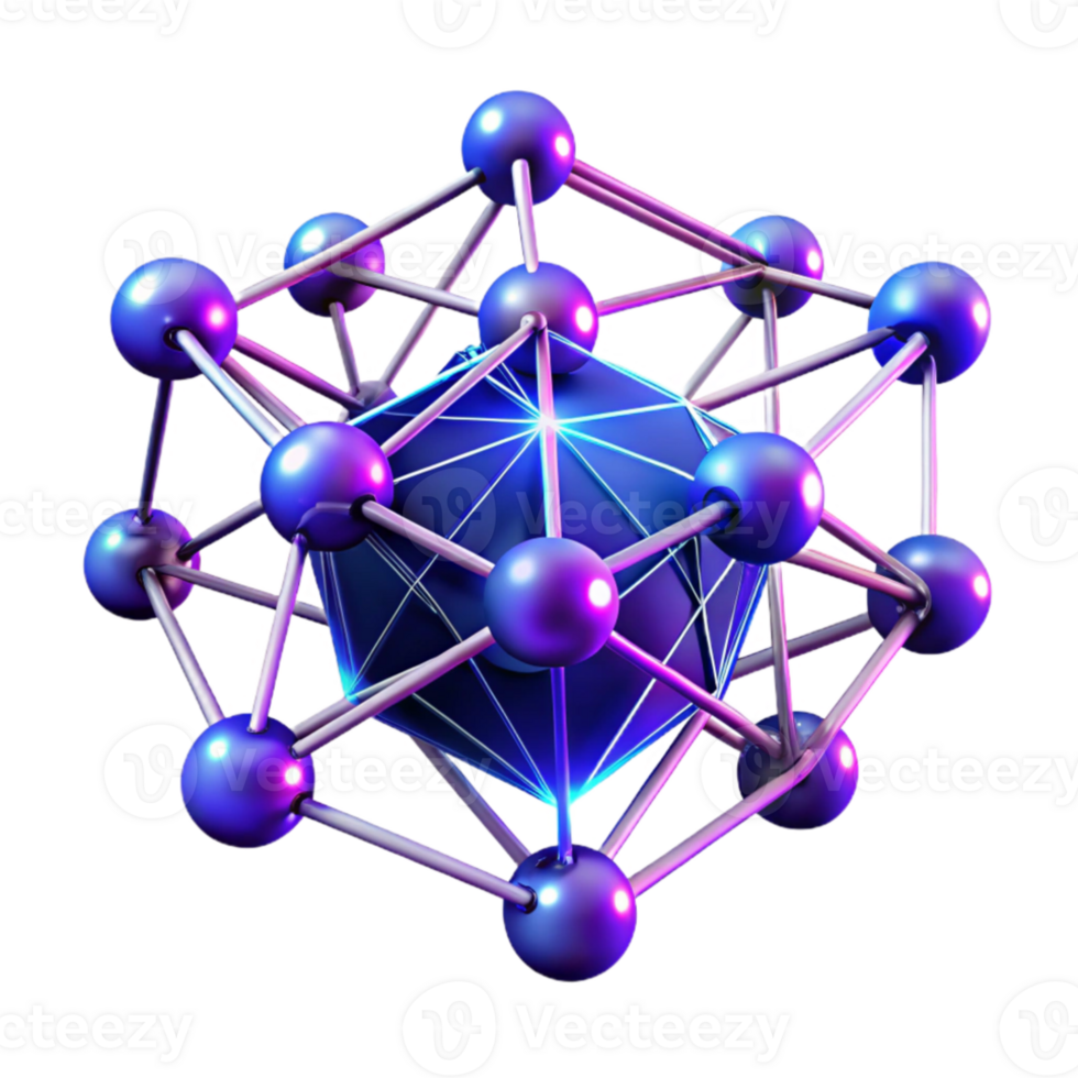vibrant minimalist A complex network of interconnected nodes and data streams, glowing lines and pulsating energy, dark background with blue and purple hues, abstract style 4K png