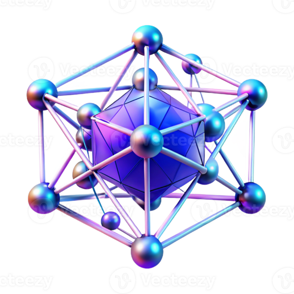 extraordinary contemporary A complex network of interconnected nodes and data streams, glowing lines and pulsating energy, dark background with blue and purple hues, abstract style high quality png
