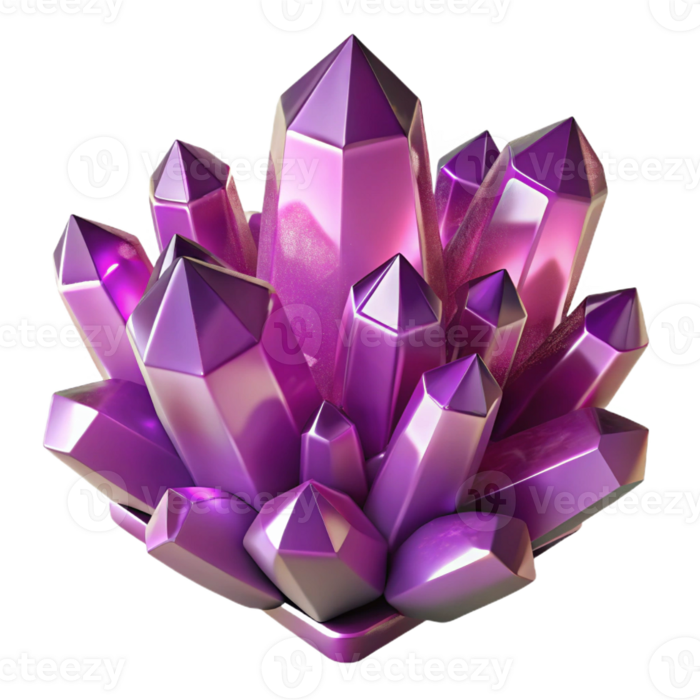 impressive abstract A cluster of amethyst crystals, glistening with internal light, dark background, dramatic lighting premium png