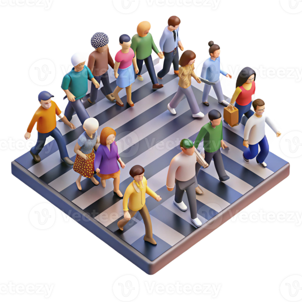 stunning vintage A crowded crosswalk filled with pedestrians rushing across the street. Street photography style, natural lighting high resolution png