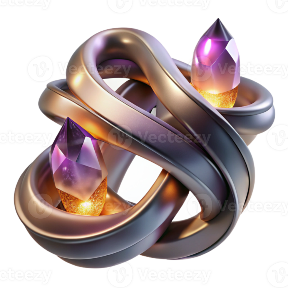 wonderful creative Intertwined, flowing ribbons of smoky quartz and amethyst, lit by a warm, ethereal glow, Art Deco style premium png
