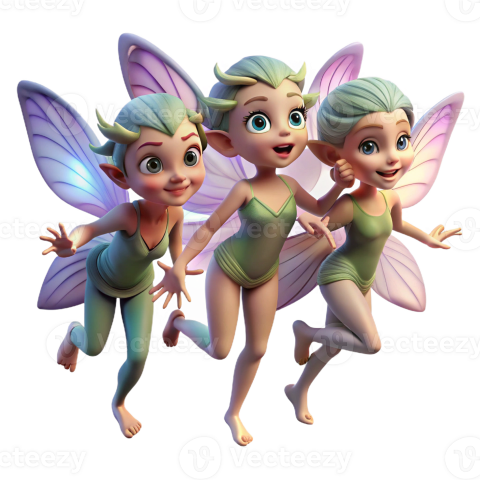 vibrant traditional A group of mischievous pixies dancing in a moonlit glade, their wings shimmering with iridescent dust. Soft, magical lighting. Fantasy art style 4K png