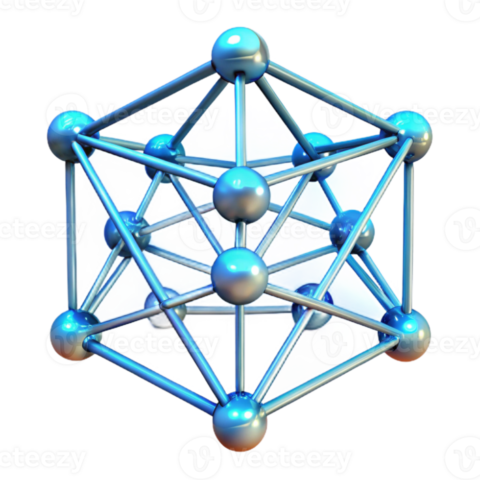 impressive abstract A network of interconnected, glowing lines, forming a complex, three-dimensional structure, rendered in a wireframe style, illuminated by volumetric lighting professional png