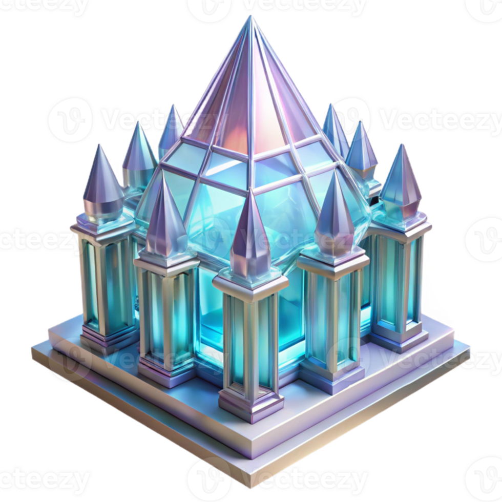 dramatic modern Crystal palace, intricate glass structure, refracted light, ethereal atmosphere, fantasy architecture, 8k, authentic png
