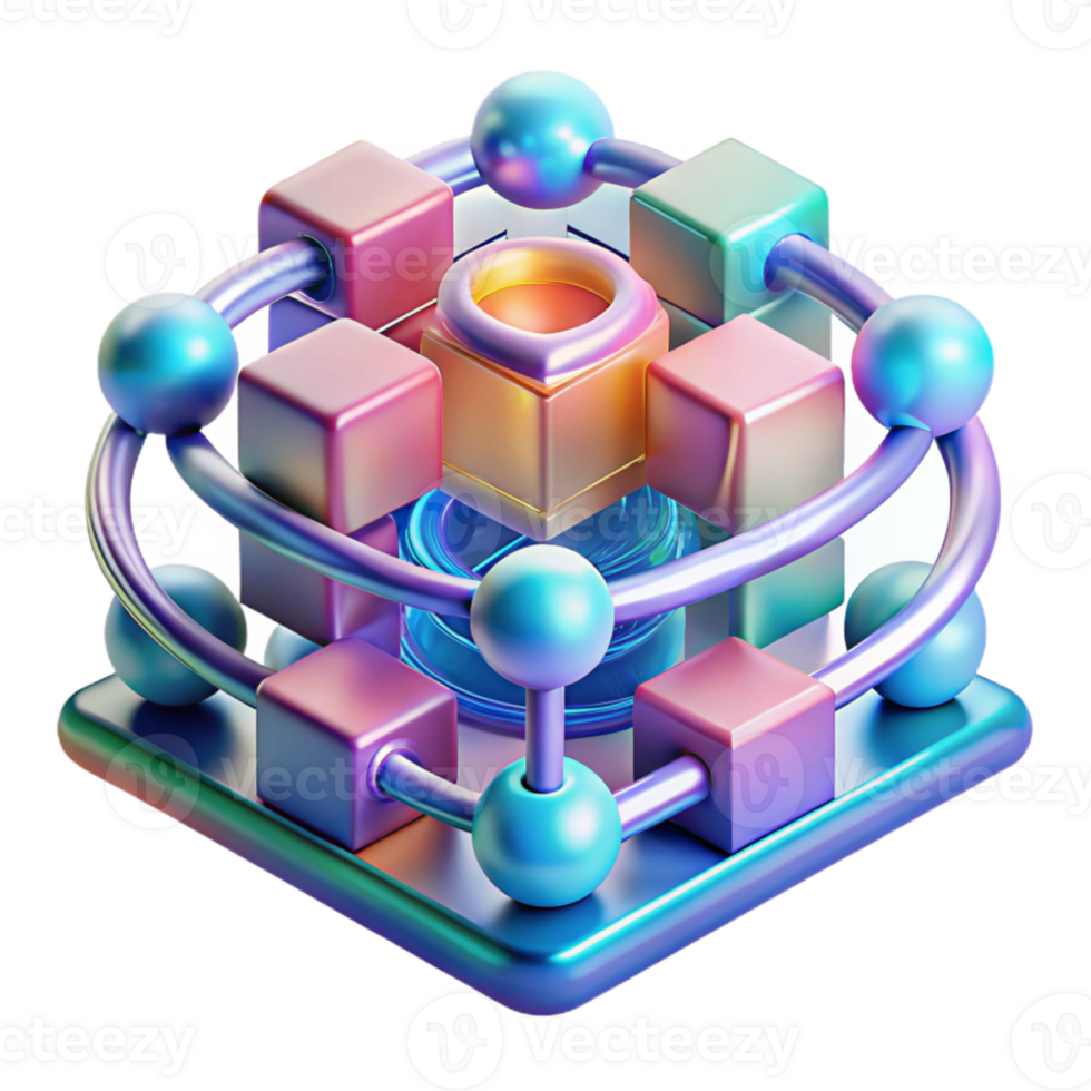 impressive creative A quantum computer processing complex data, abstract visualization of data flow and quantum entanglement, vibrant colors and patterns exclusive png