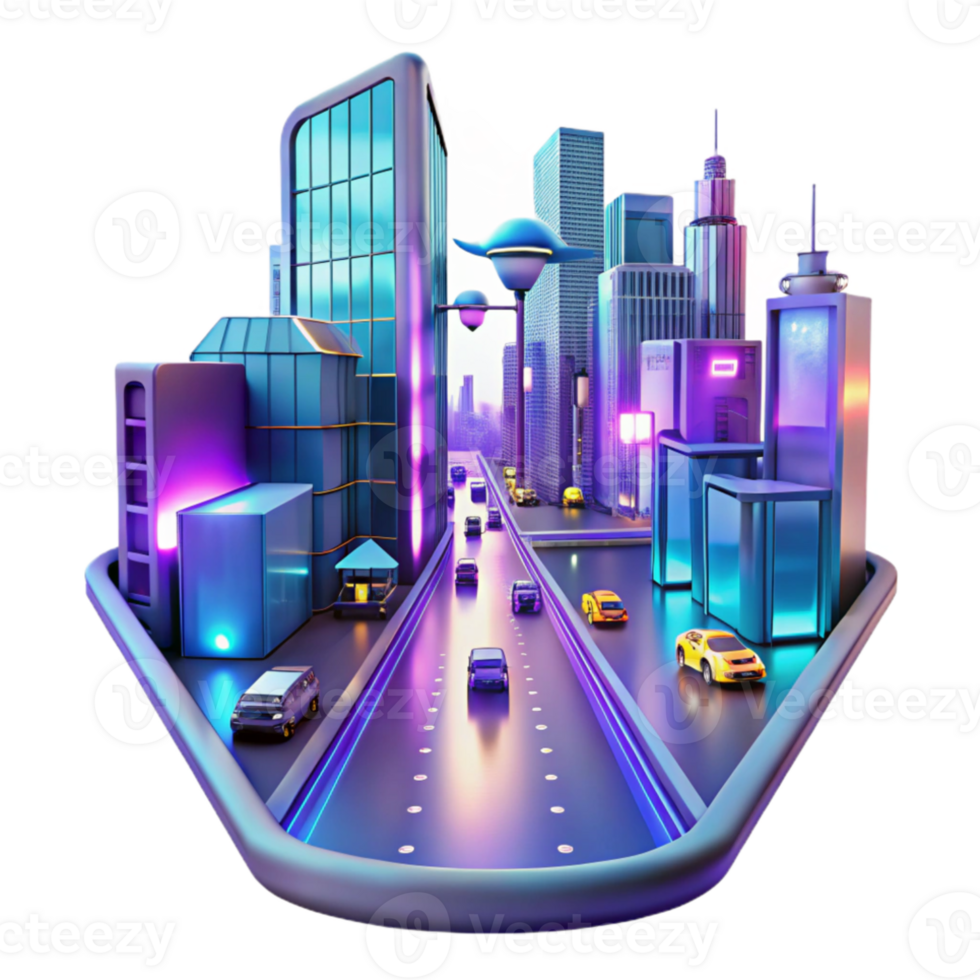 dramatic rustic A futuristic city street with holographic advertisements and flying vehicles, vibrant neon lighting and reflections, cyberpunk style high resolution png