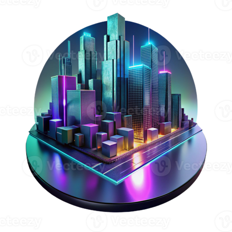 extraordinary creative A futuristic cityscape reflected in a rain-slicked street, neon lights blurring in the reflection, cyberpunk style, photorealistic original png