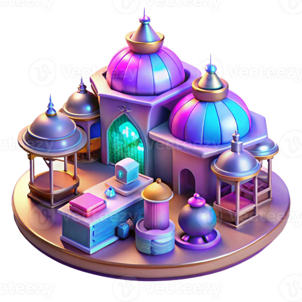 dramatic traditional A futuristic marketplace with holographic vendors and exotic goods, bustling and vibrant, bazaar style high quality png