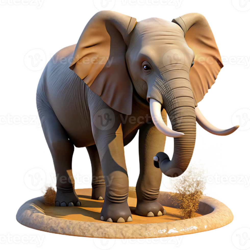 stunning traditional A majestic African elephant drinking from a watering hole, dust motes in the air, golden hour lighting, nature documentary style professional png