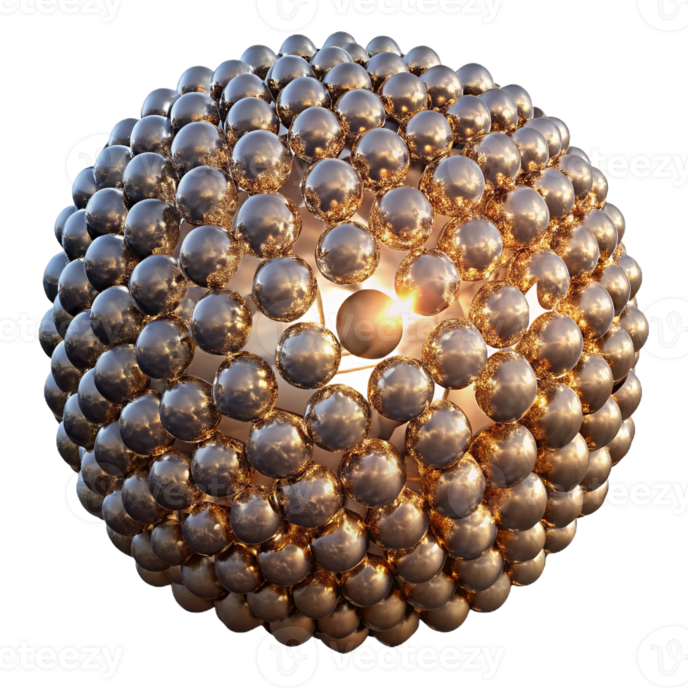 stunning contemporary A field of shimmering, metallic particles, arranged in a complex, geometric pattern, illuminated by a single, intense spotlight original png