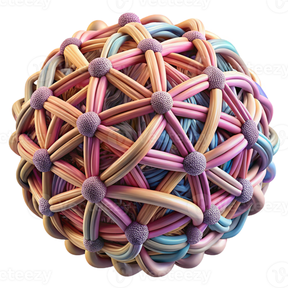 élégant ancien un complexe réseau de entrelacé fils, formant une complexe tapisserie de couleurs et textures, allumé par une doux, diffus lumière. fibre art style professionnel png