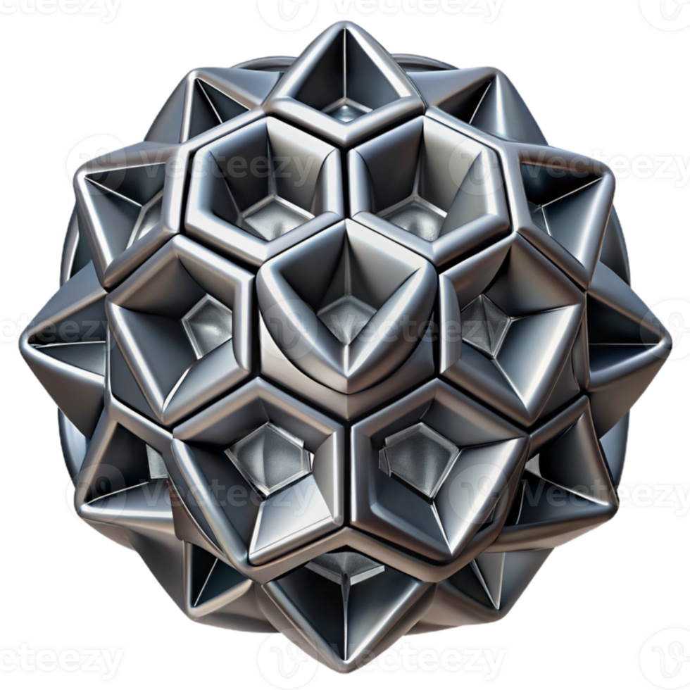 impressive minimalist Geometric shapes tessellated in a complex, repeating pattern, rendered in matte black and metallic silver, minimalist style 4K png