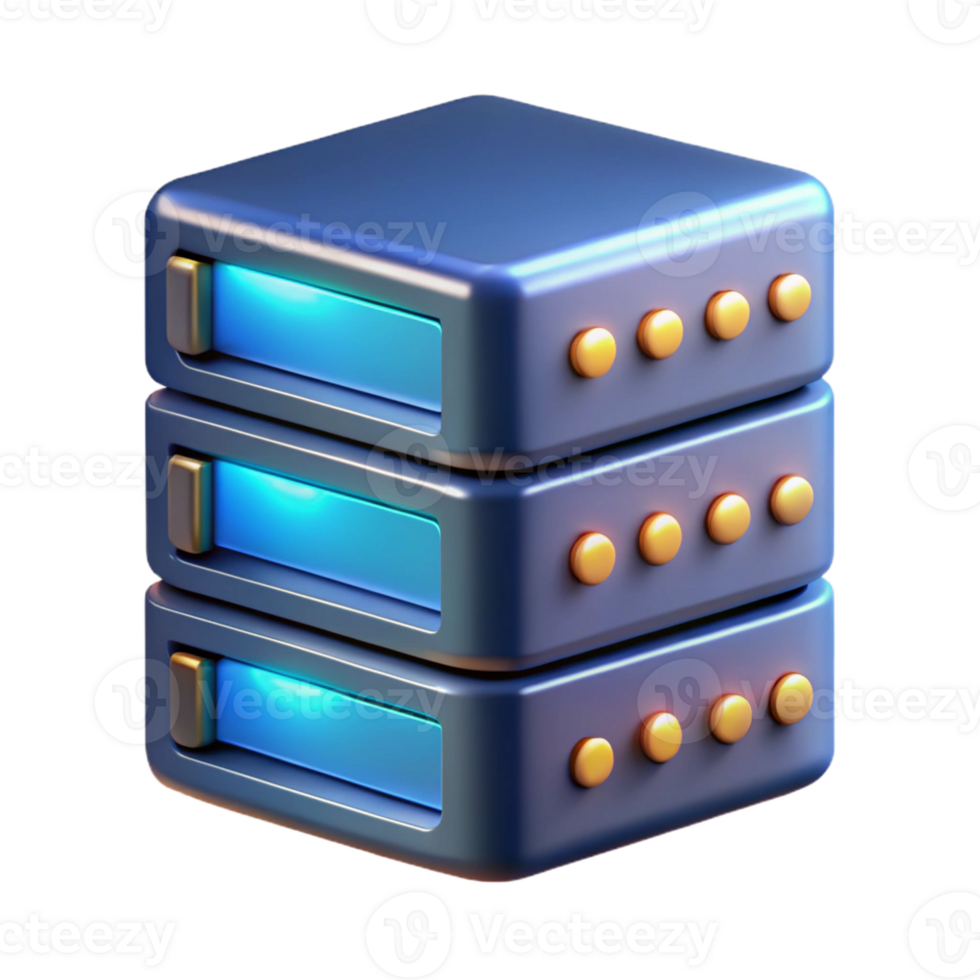 elegant traditional Server rack with blinking lights 4K png