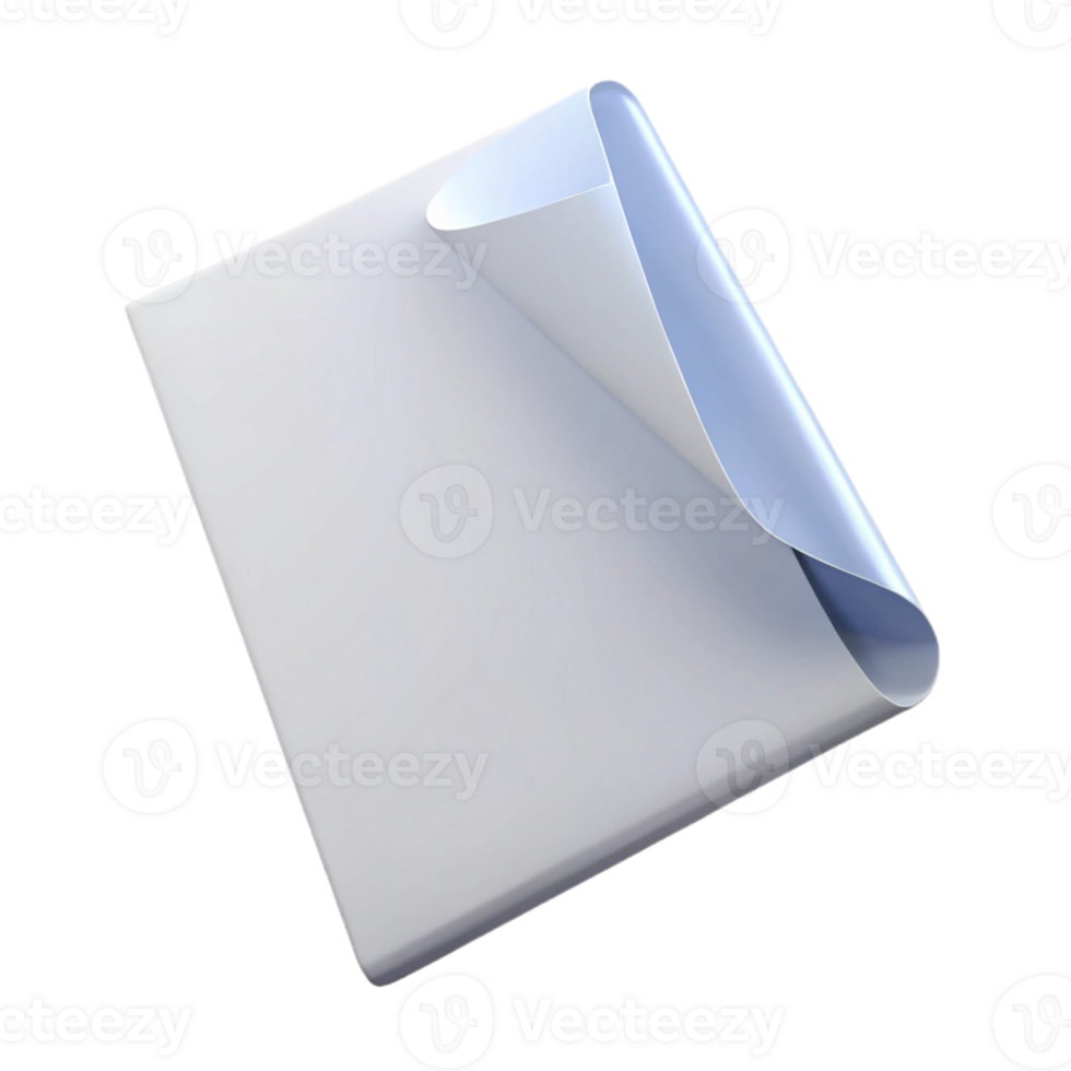 dramatic minimalist A single, blank sheet of white paper authentic png