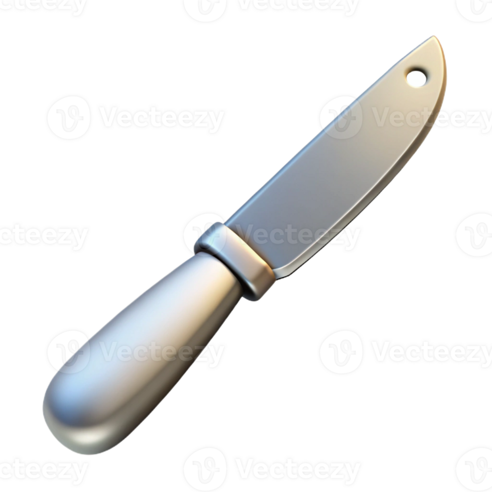 impressive classic Knife, silver, serrated blade, authentic png