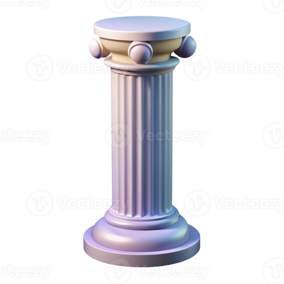 serene contemporary Romanesque column, cylindrical, professional png