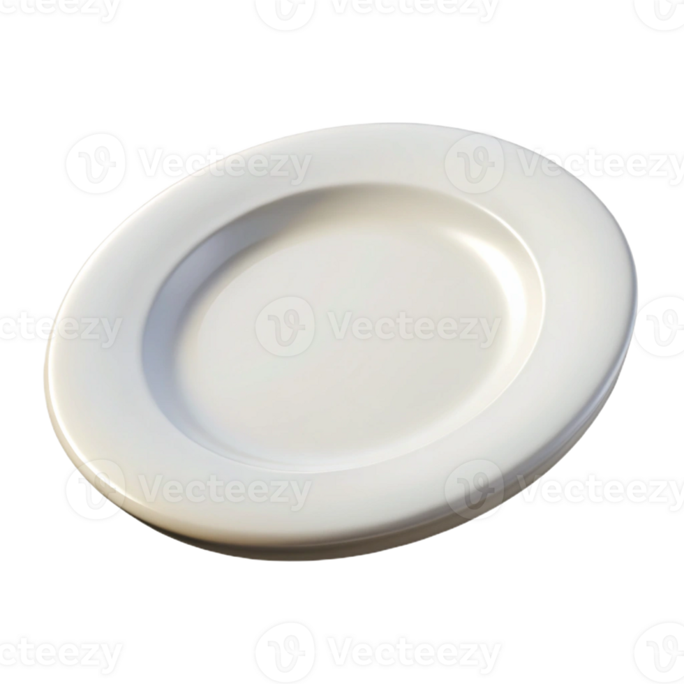 vibrant rustic Plate, white, round, classic design, 4K png