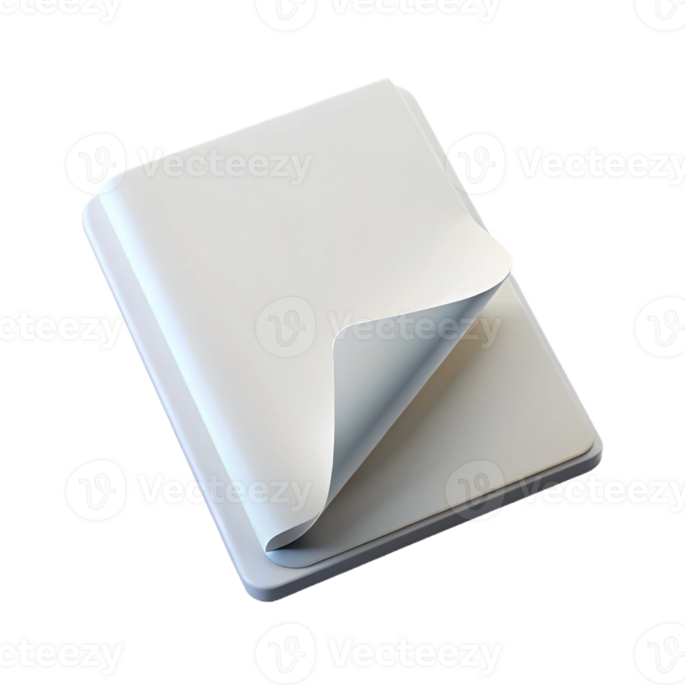 magnificent contemporary A single, blank sheet of white paper professional png